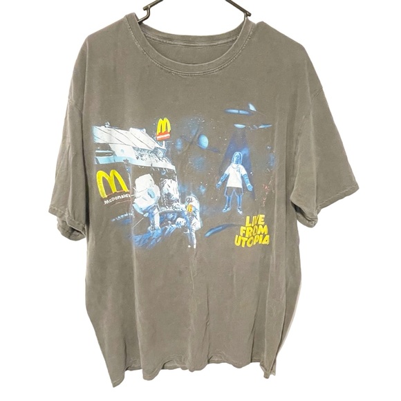 Travis Scott x McDonalds Size XL Live from Utopia Cactus Jack T‎ Shirt Grey